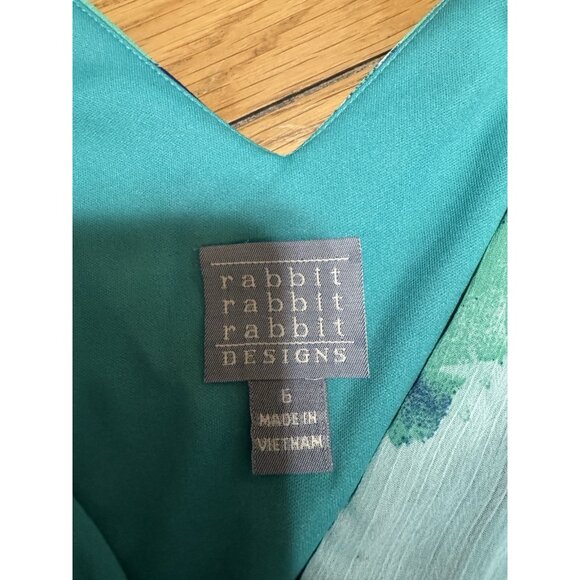 Rabbit Designs Woman Sleeveless Fit And Flare Size 6 Colorful Dress Lined Artsy - Picture 3 of 9